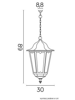 Lampa tarasowa wisząca klasyczna Retro Maxi - Lampa wisząca dworkowa zewnętrzna