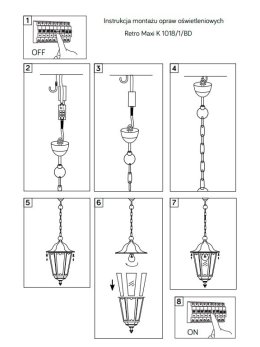 Lampa tarasowa wisząca klasyczna Retro Maxi - Lampa wisząca dworkowa zewnętrzna