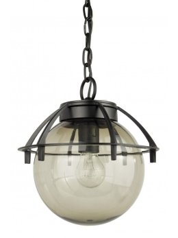 Lampa zewnętrzna sufitowa wisząca Kula z koszykiem 200 zwis czarny kula ogrodowa