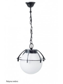 Lampa zewnętrzna sufitowa wisząca Kula z koszykiem 200 zwis czarny kula ogrodowa