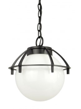Lampa zewnętrzna sufitowa wisząca Kula z koszykiem 200 zwis czarny kula ogrodowa