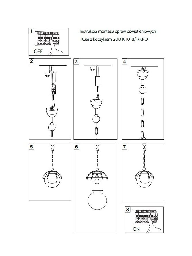 Lampa zewnętrzna sufitowa wisząca Kula z koszykiem 200 zwis czarny kula ogrodowa