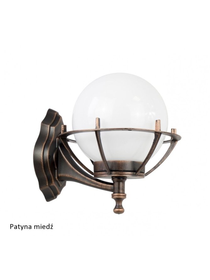 Kinkiet zewnętrzny Kula z koszykiem 200 lampa elewacyjna kula retro