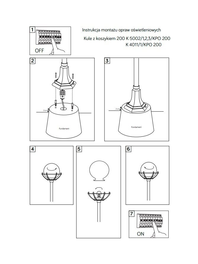 Lampy ogrodowe Kule z koszykiem 102cm klasyczny słupek ogrodowy