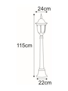 Niska zewnętrzna lampa stojąca K-6007A/L czarna z serii VASCO
