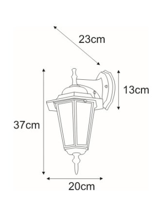 Kinkiet zewnętrzny K-5009A DOWN czarna z serii STANDARD 2
