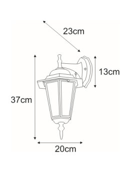 Kinkiet zewnętrzny K-5009A DOWN czarna z serii STANDARD
