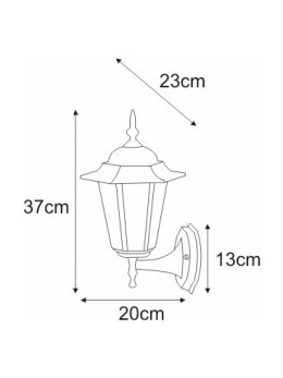 Kinkiet zewnętrzny K-5009A UP czarna z serii STANDARD