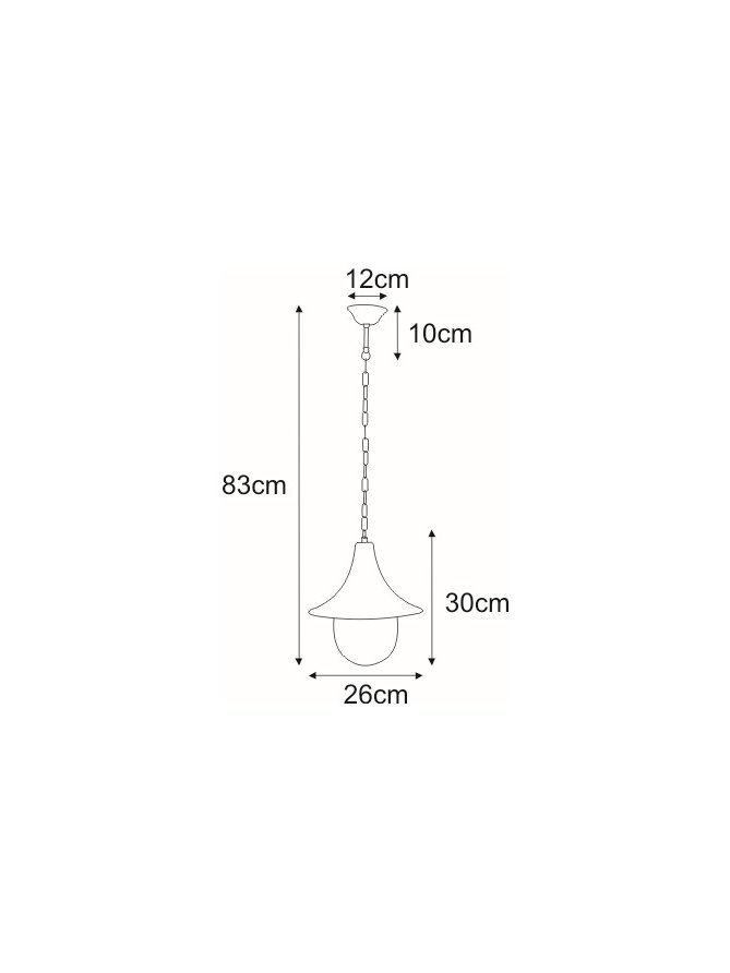 Wisząca lampa zewnętrzna K-8126 czarna/złota z serii BOSTON