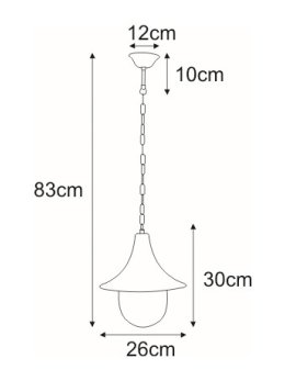 Wisząca lampa zewnętrzna K-8126 czarna/złota z serii BOSTON
