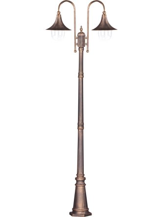 Wysoka zewnętrzna lampa stojąca K-8127 czarna/złota z serii BOSTON