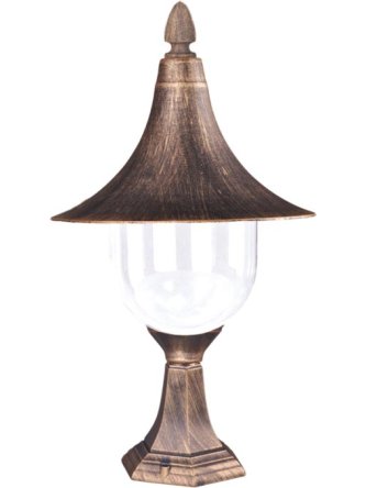 Niska zewnętrzna lampa stojąca K-8128 czarna/złota z serii BOSTON