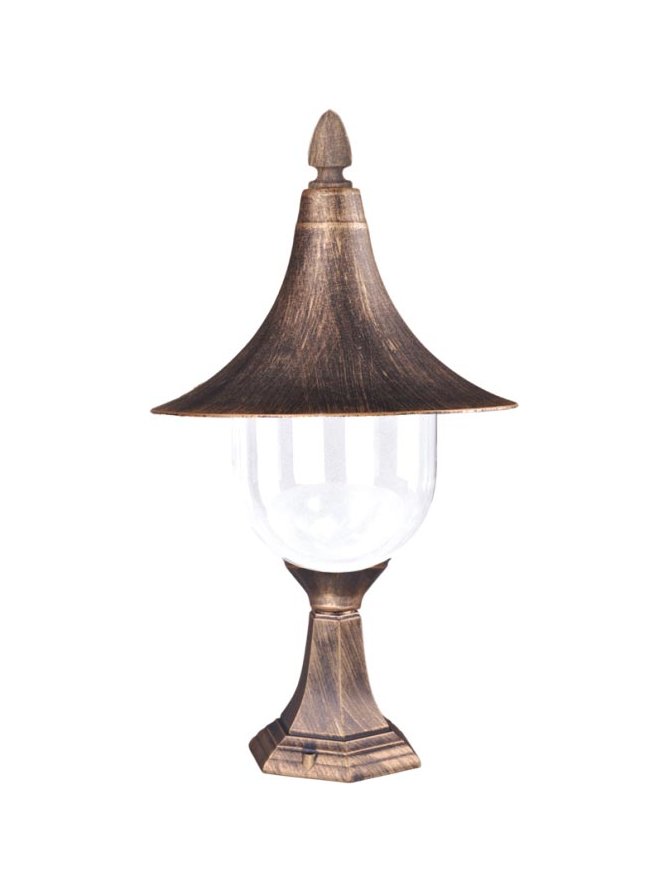 Niska zewnętrzna lampa stojąca K-8128 czarna/złota z serii BOSTON