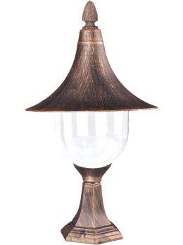 Niska zewnętrzna lampa stojąca K-8128 czarna/złota z serii BOSTON