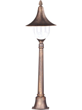 Niska zewnętrzna lampa stojąca K-8129 czarna/złota z serii BOSTON