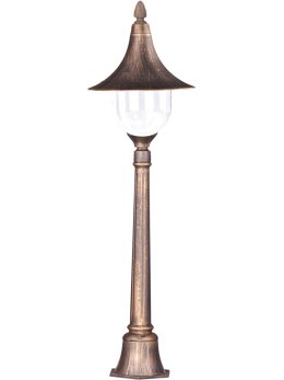 Niska zewnętrzna lampa stojąca K-8129 czarna/złota z serii BOSTON