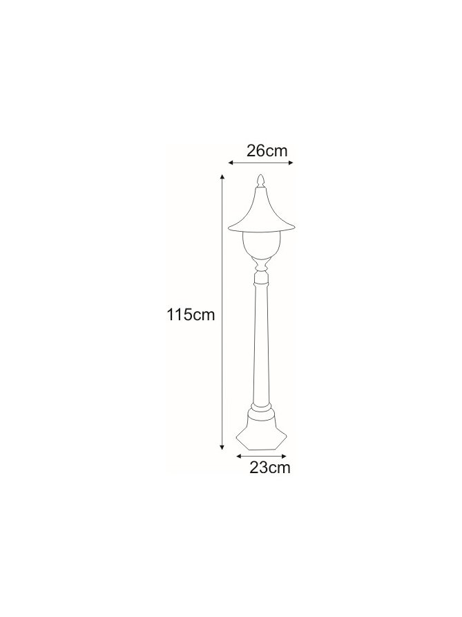 Niska zewnętrzna lampa stojąca K-8129 czarna/złota z serii BOSTON