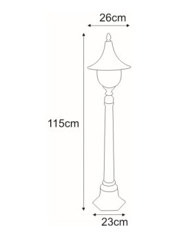 Niska zewnętrzna lampa stojąca K-8129 czarna/złota z serii BOSTON