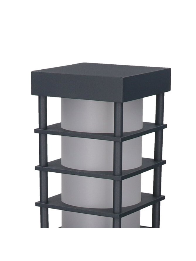 Lampa ogrodowa stojąca kwadratowa ONYX 55cm słupek z kratką - LEDco.pl