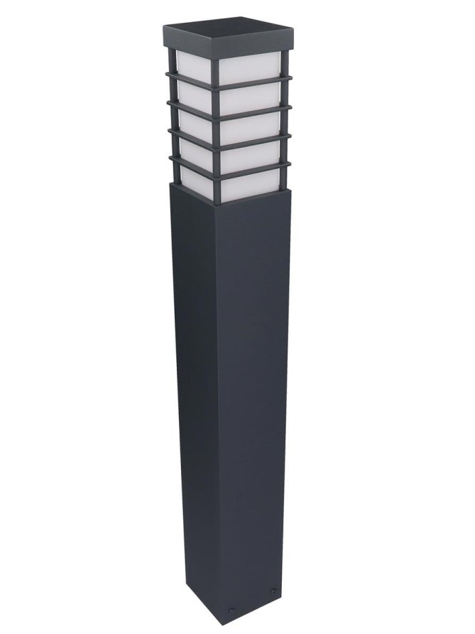 Lampa ogrodowa kwadratowa nowoczesna MERIVA 80cm słupek E27 - LEDco.pl
