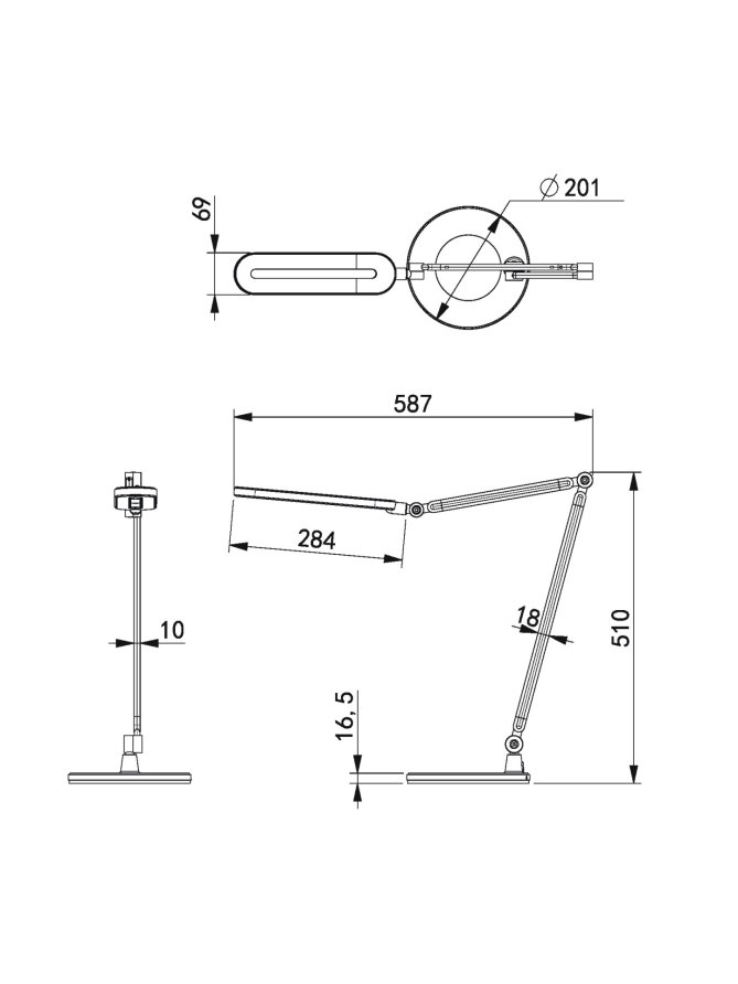 Lampka biurkowa K-BL1221 srebrna z serii ALETTE
