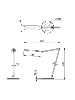 Lampka biurkowa K-BL1221 srebrna z serii ALETTE
