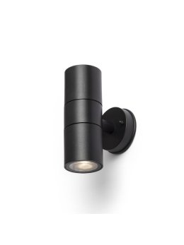 SORANO II ścienna czarna plastik 230V LED GU10 2x8W IP44