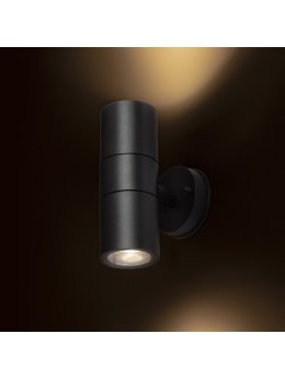 SORANO II ścienna czarna plastik 230V LED GU10 2x8W IP44