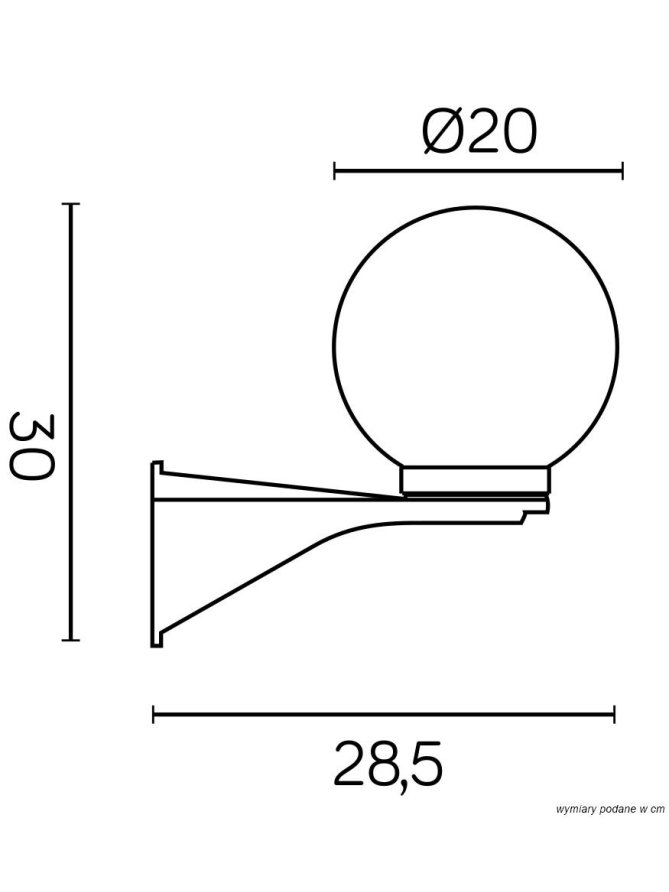 Lamp ogrodowa kinkiet KULE 60 klosz 20cm - sklep LEDco.pl