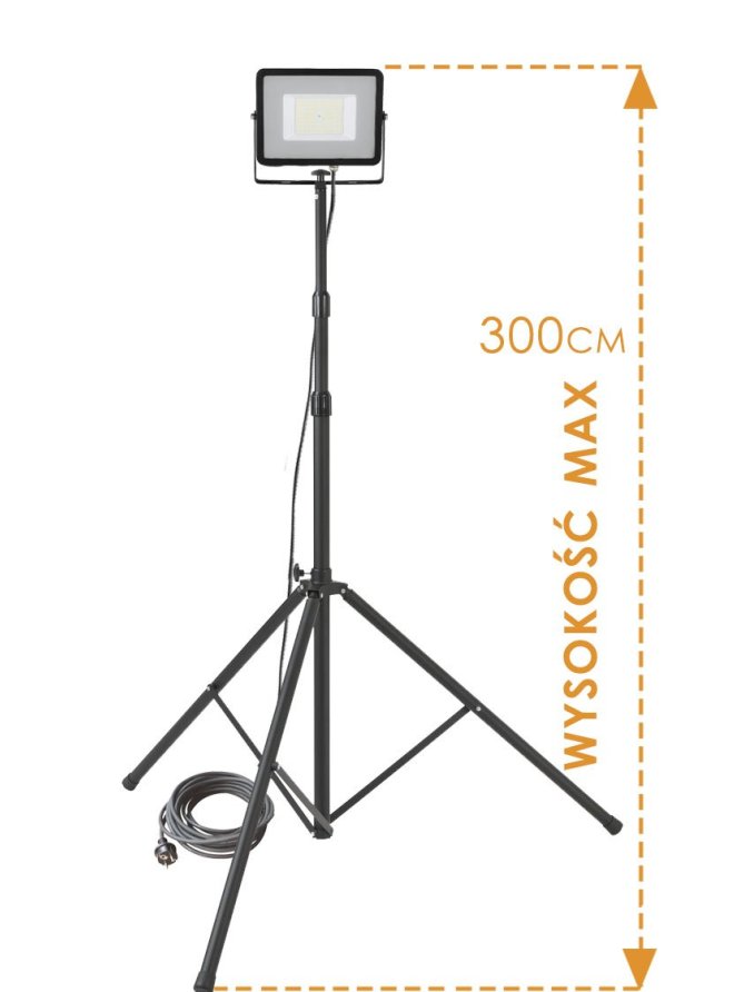 Naświetlacz LED na statywie wysokim 30W 300cm lampa budowlana SAMSUNG SMD