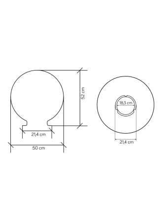 Klosz mleczny 50cm G-500 OP - sklep LEDco.pl 2
