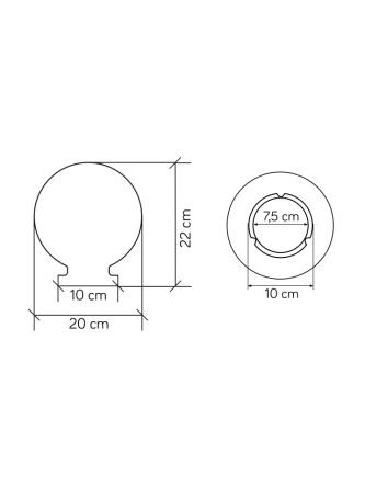 Klosz dymiony 20cm G-200 FUME - sklep LEDco.pl 2
