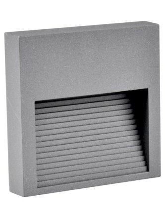 Lampa schodowa Polux Q9 kwadrat 60lm 3W IP44 szara - LEDco.pl