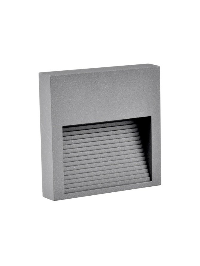 Lampa schodowa Polux Q9 kwadrat 60lm 3W IP44 szara - LEDco.pl