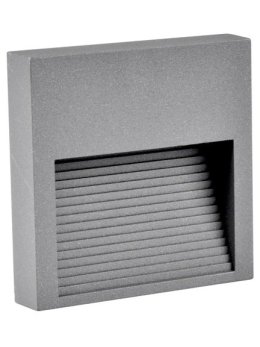 Lampa schodowa Polux Q9 kwadrat 60lm 3W IP44 szara - LEDco.pl