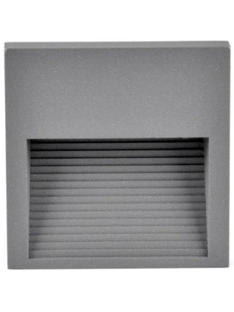 Lampa schodowa Polux Q9 kwadrat 60lm 3W IP44 szara - LEDco.pl 2