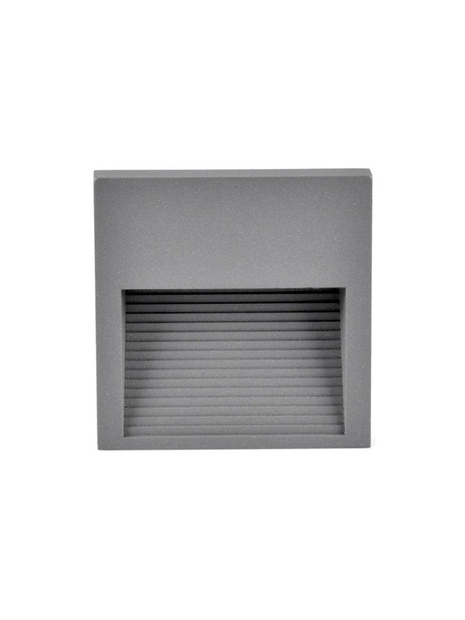 Lampa schodowa Polux Q9 kwadrat 60lm 3W IP44 szara - LEDco.pl