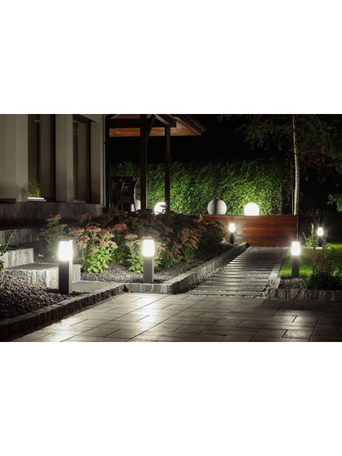 Lampa ogrodowa kwadratowa słupek oświetleniowy MERIVA 55cm - LEDco.pl
