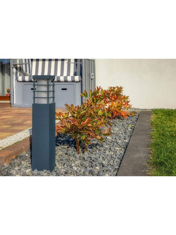 Lampa ogrodowa stojąca kwadratowa ONYX 55cm słupek z kratką - LEDco.pl