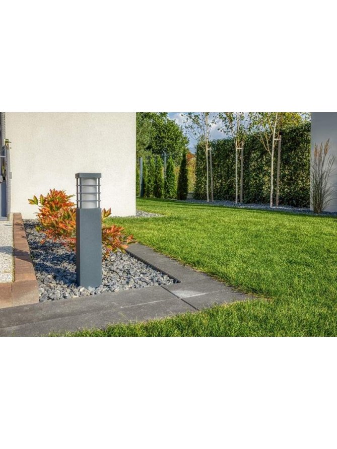 Lampa ogrodowa stojąca kwadratowa ONYX 55cm słupek z kratką - LEDco.pl