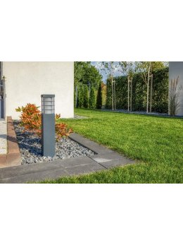 Lampa ogrodowa stojąca kwadratowa ONYX 55cm słupek z kratką - LEDco.pl