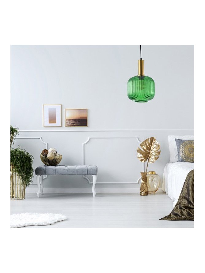 Lampa wisząca żyrandol szklany glamour CUMBRIA GREEN 317414 - LEDco.pl