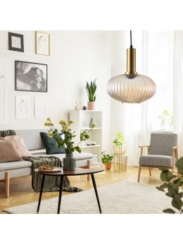 Lampa wisząca zwis żyrandol NORFOLK AMBER 317384 - LEDco.pl