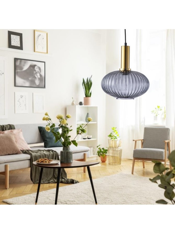 Lampa wisząca żyrandol glamour NORFOLK SMOKEY 317391 - LEDco.pl