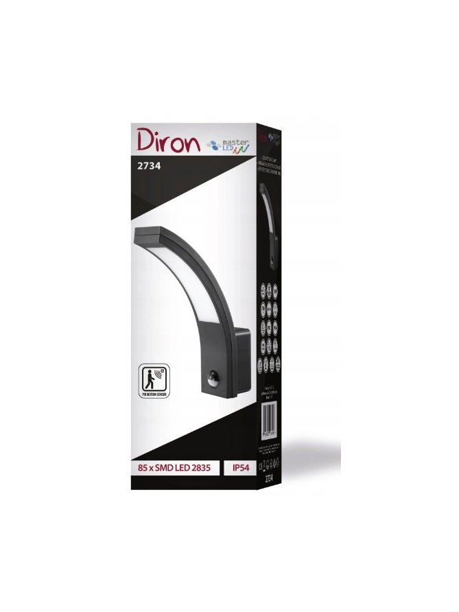 Kinkiet ogrodowy Diron 10W LED z czujnikiem PIR - sklep LEDco.pl