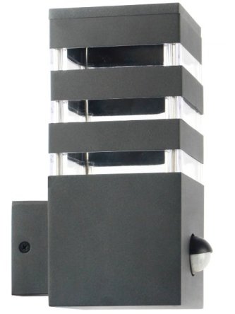 Kinkiet ogrodowy elewacyjny ścienny TEKSAS PIR E27 z kratką - LEDco.pl