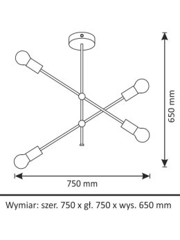 Lampa wisząca sufitowa pręty MORA CHROME 318107 - LEDco.pl