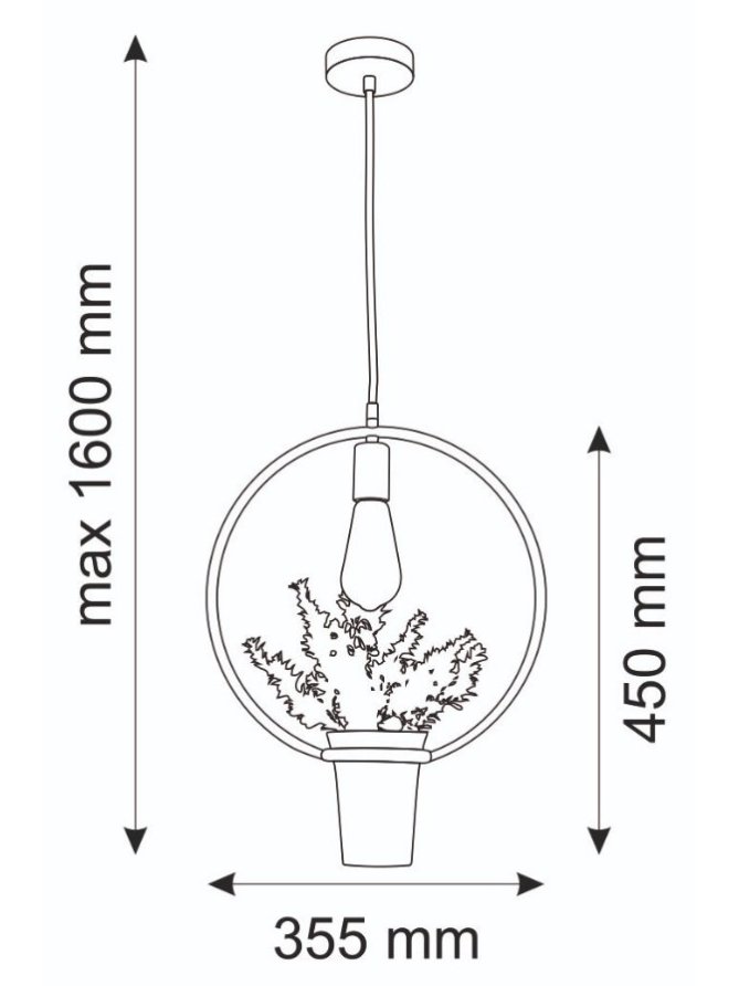 Lampa wisząca z kwiatkiem SOREN A E27 313850 - LEDco.pl