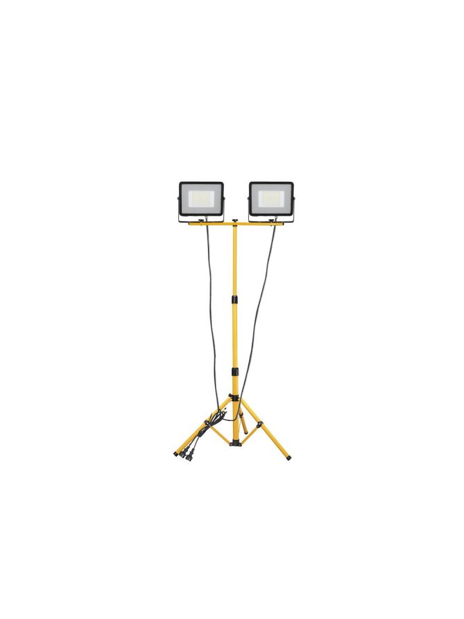 Lampa na statywie halogen LED 2x 50W + statyw budowlany 150cm - LEDco.pl
