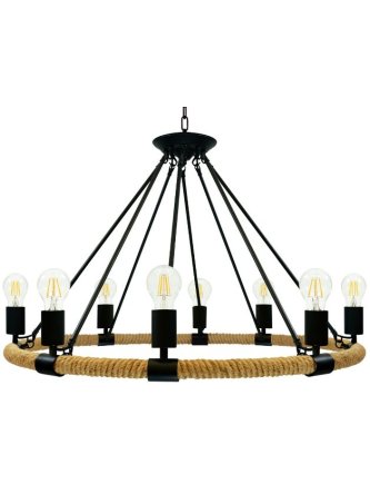 Lampa wisząca średniowieczna lina ROPE WOOD zwis 307927 - LEDco.pl 2